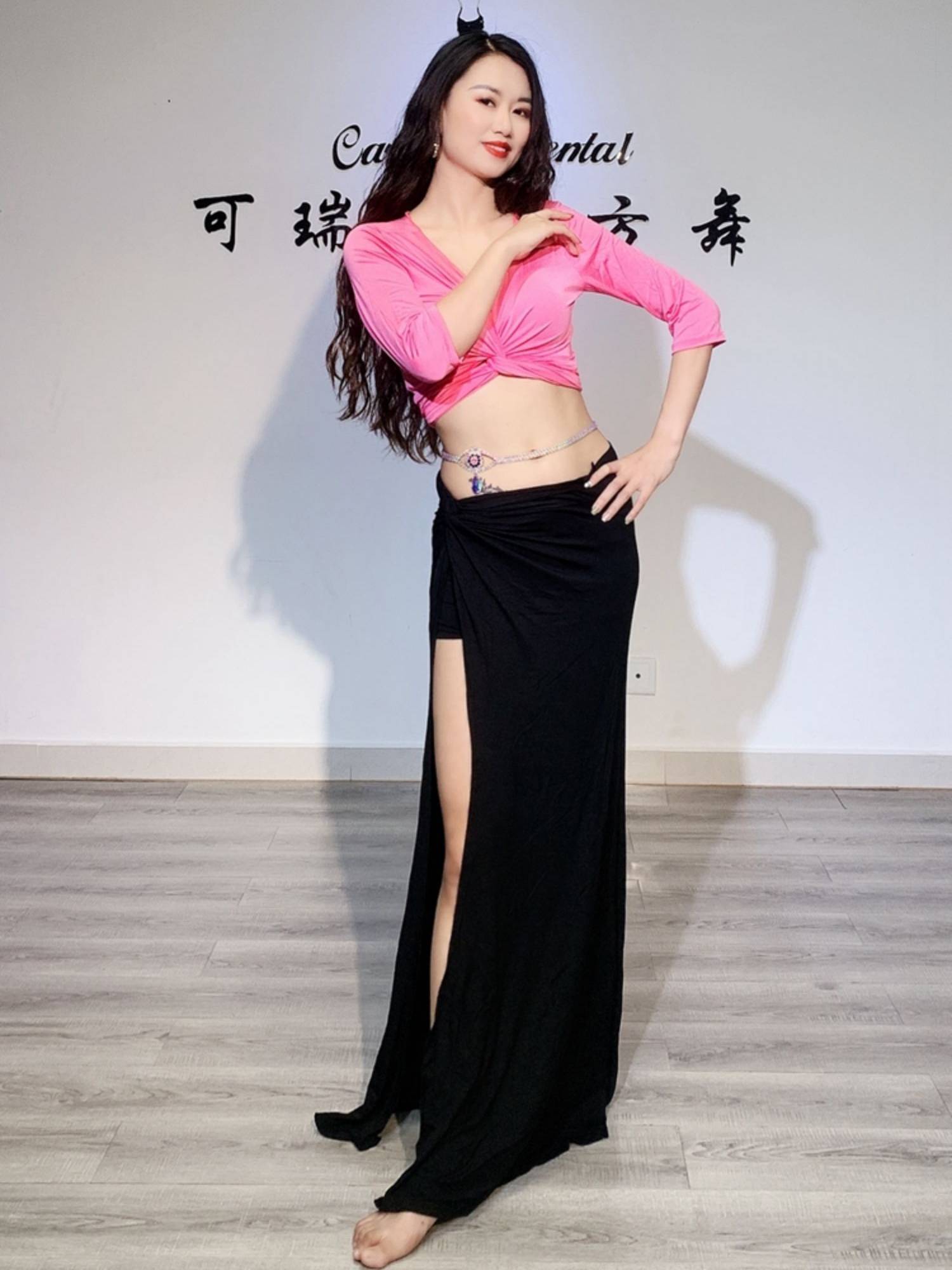 Belly Dance Practice Set 203 Summer New Modal Top+Skirt Female Oriental Dance Server