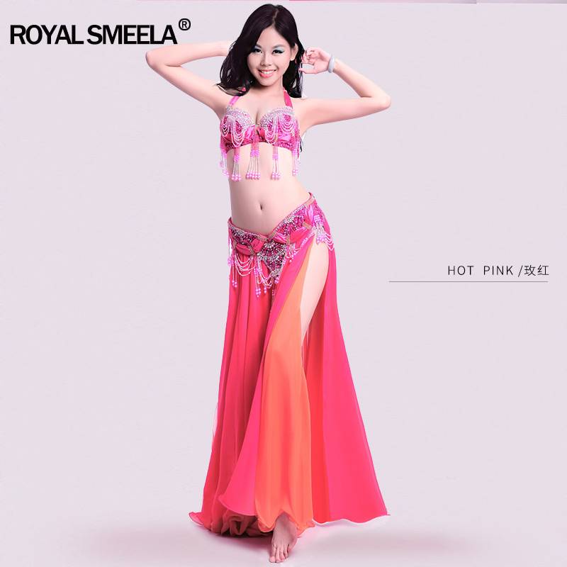 2021 new high -end belly dance performance clothing set three -piece large skirt performance y clothing 7135