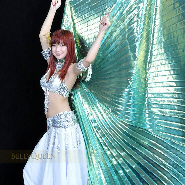 belly dance gold -winged dance wings performance clothing set clothing props special offer bag without split gold wing