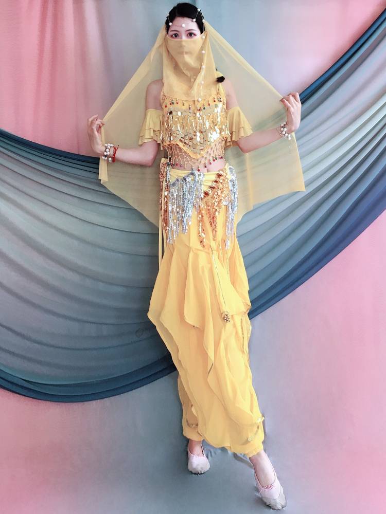 Indian dance clothing rotating pants ethnic dance Xinjiang dance Tianzhu exotic wind belly west area clothing children's performance clothing