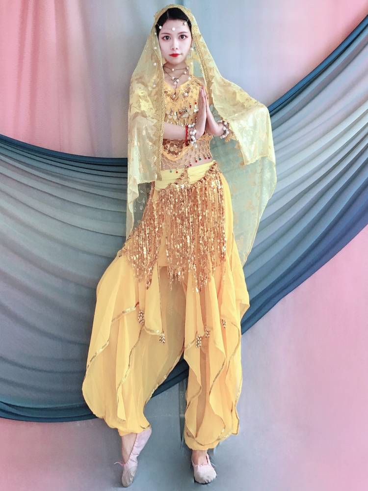 Indian dance clothing rotating pants ethnic dance Xinjiang dance Tianzhu exotic wind belly west area clothing children's performance clothing
