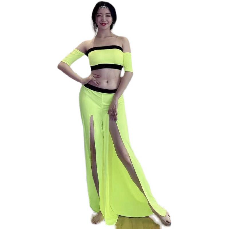 Belly Dance Dance Kung Make 2023 New Set Cool Handsome Fluorescence Double Skirts Oriental Dance Clothing Fashion