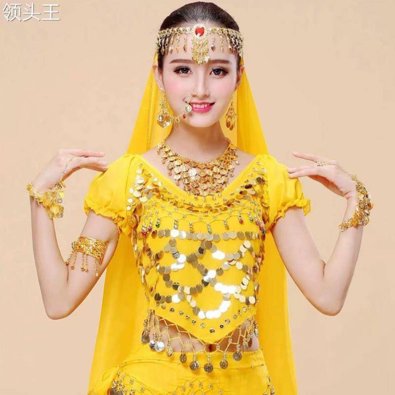 New belly nation dance watch performance head jewelry head gauze scarf Indian dance nose chain with jewelry earrings bracelet necklace