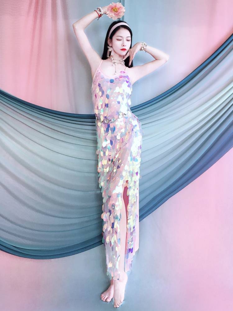 Belly dance service on the photo shows the new mermaid sequins suspender holiday dressed dress summer children's performance service