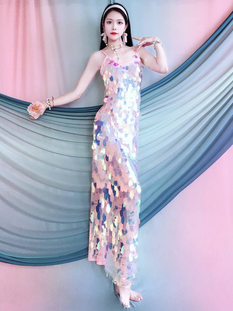 Belly dance service on the photo shows the new mermaid sequins suspender holiday dressed dress summer children's performance service