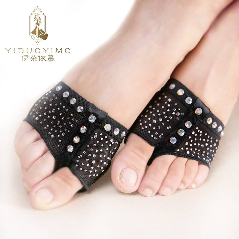 Idomu belly dance shoes half -palm with drill ballet belly dance practitioner shoes hot drill foot half -cut shoes