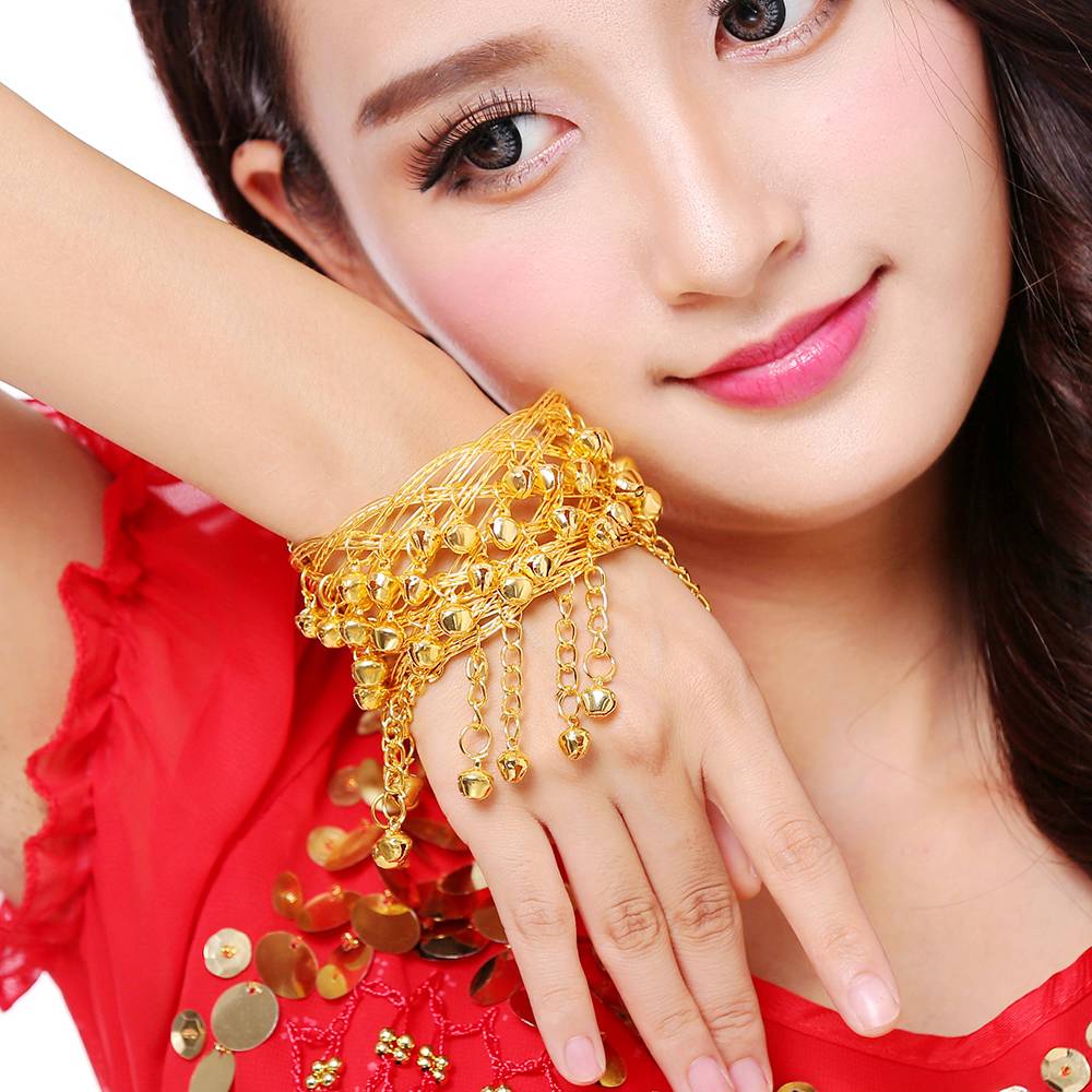 Belly dance bell arm chain Indian dance performance clothing with national jewelry arm rings bracelet new bracelet ring arm chain