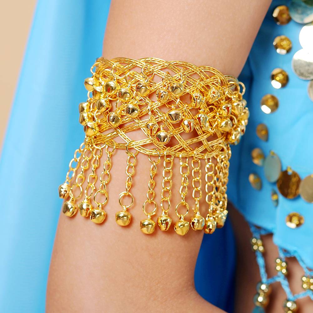 Belly dance bell arm chain Indian dance performance clothing with national jewelry arm rings bracelet new bracelet ring arm chain