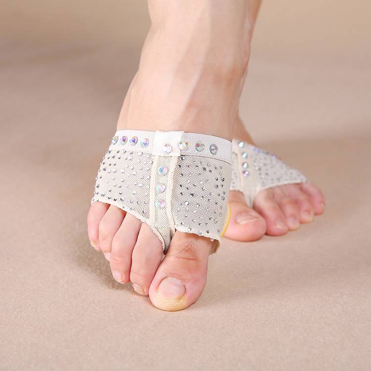 Belly dance shoes front foot dance feet half palm foot set ballet shoes dance soft bottom shoes inlaid diamond practice shoes