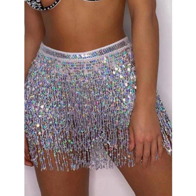 The new belly dance waist chain, the new Liusu hip scarf dance, the waist seal the fart curtain stage performed grass skirt dance oriental dance