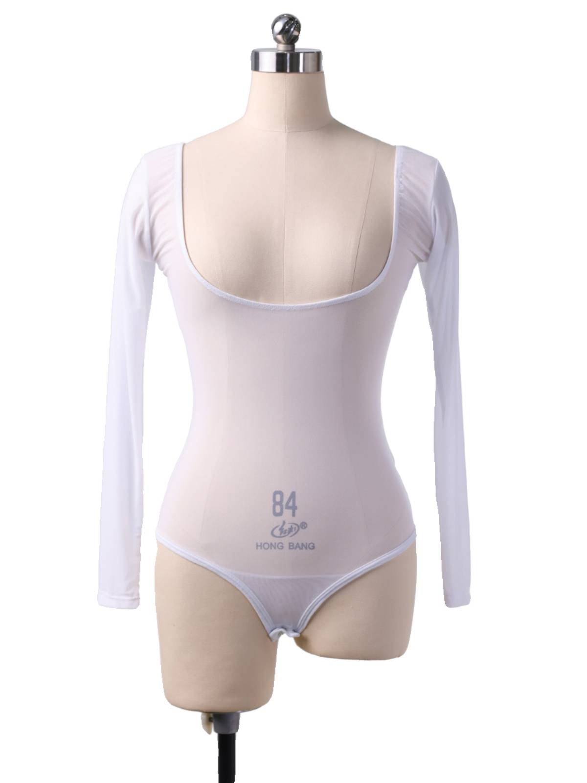Belly Dance Top Latin Dance Performance Blind Patriarch long sleeve hidden clothing network gauze conjoined water yarn skin color