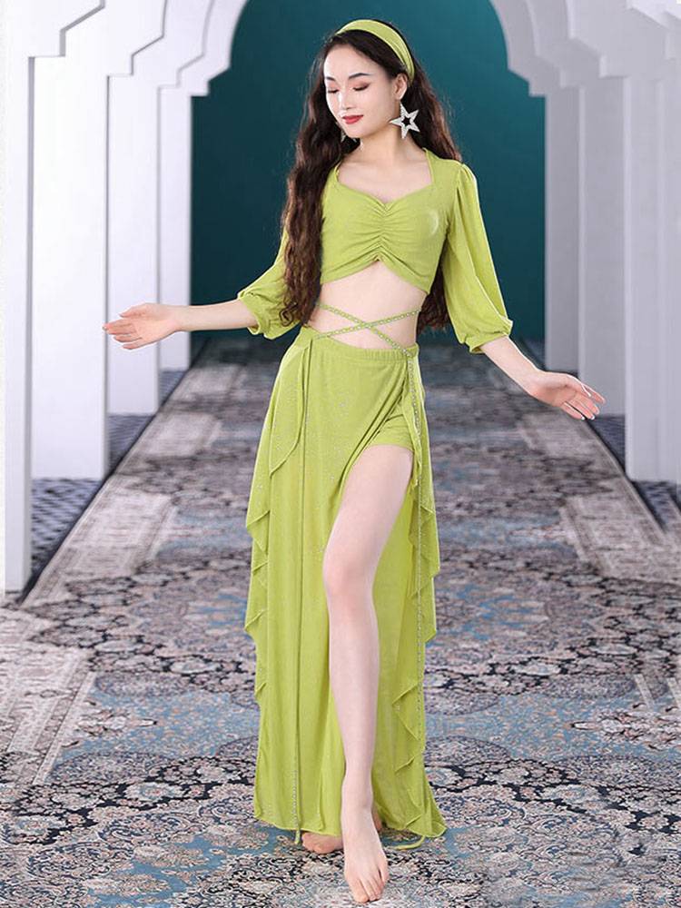 Belly Dance French Palace Wind Skirt Set New Oriental Dance Watch Performance Practice Women's Group Services Service