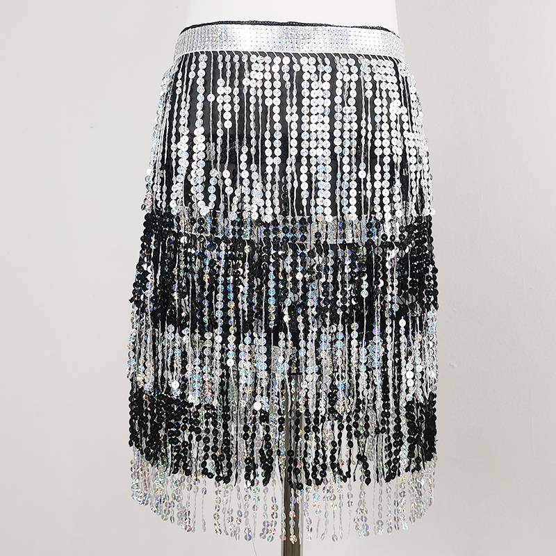 Belly dance waist chain new Li Su scarf skirt five -layer chiffon belt Indian dance waist seal performed waist scarf accessories