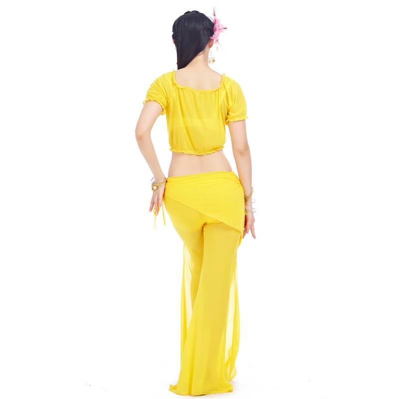 Dancer Belly Dance Practice Set New Korean Imported Exercise Service High Bullet Wiring Win Win Short Sleeve Skirts