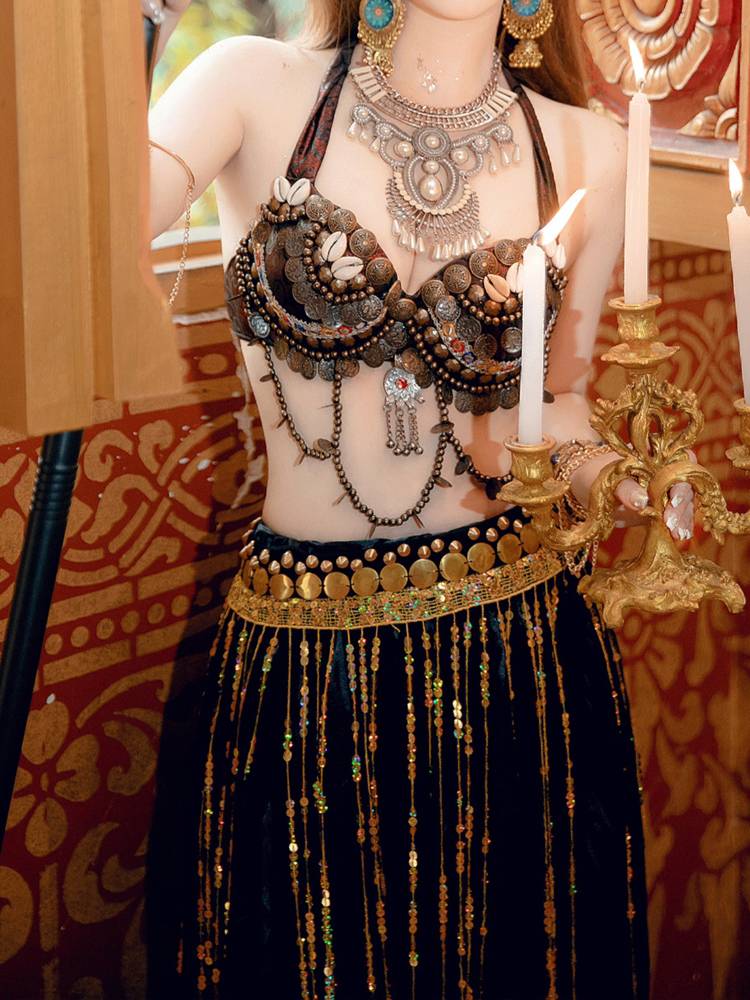 Belly Dance Performance Clothing Sexy Ethnic Tribe Princess Exotic Set 2023 New Senior Travel Female Woman