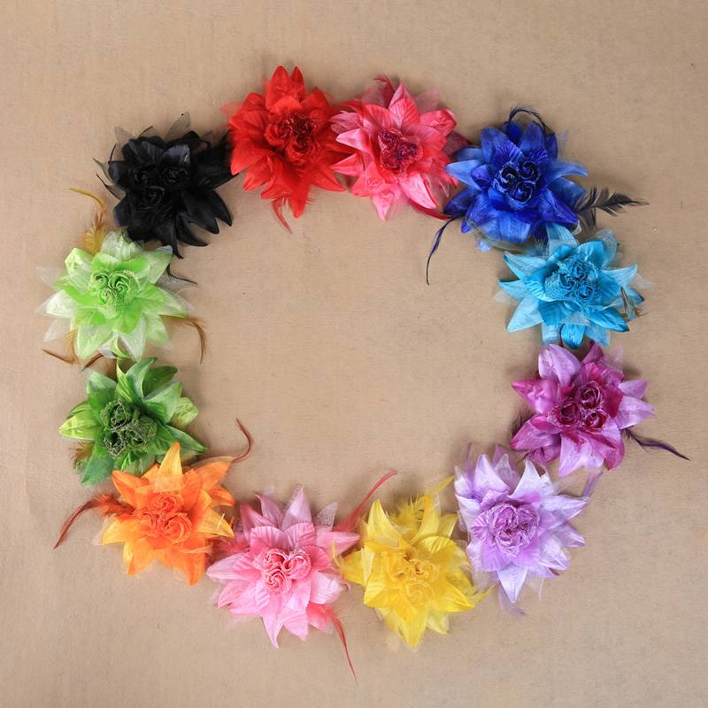 Dancer belly dance head jewelry head flower dance performance clothing set decoration accessories 3 flower head flowers