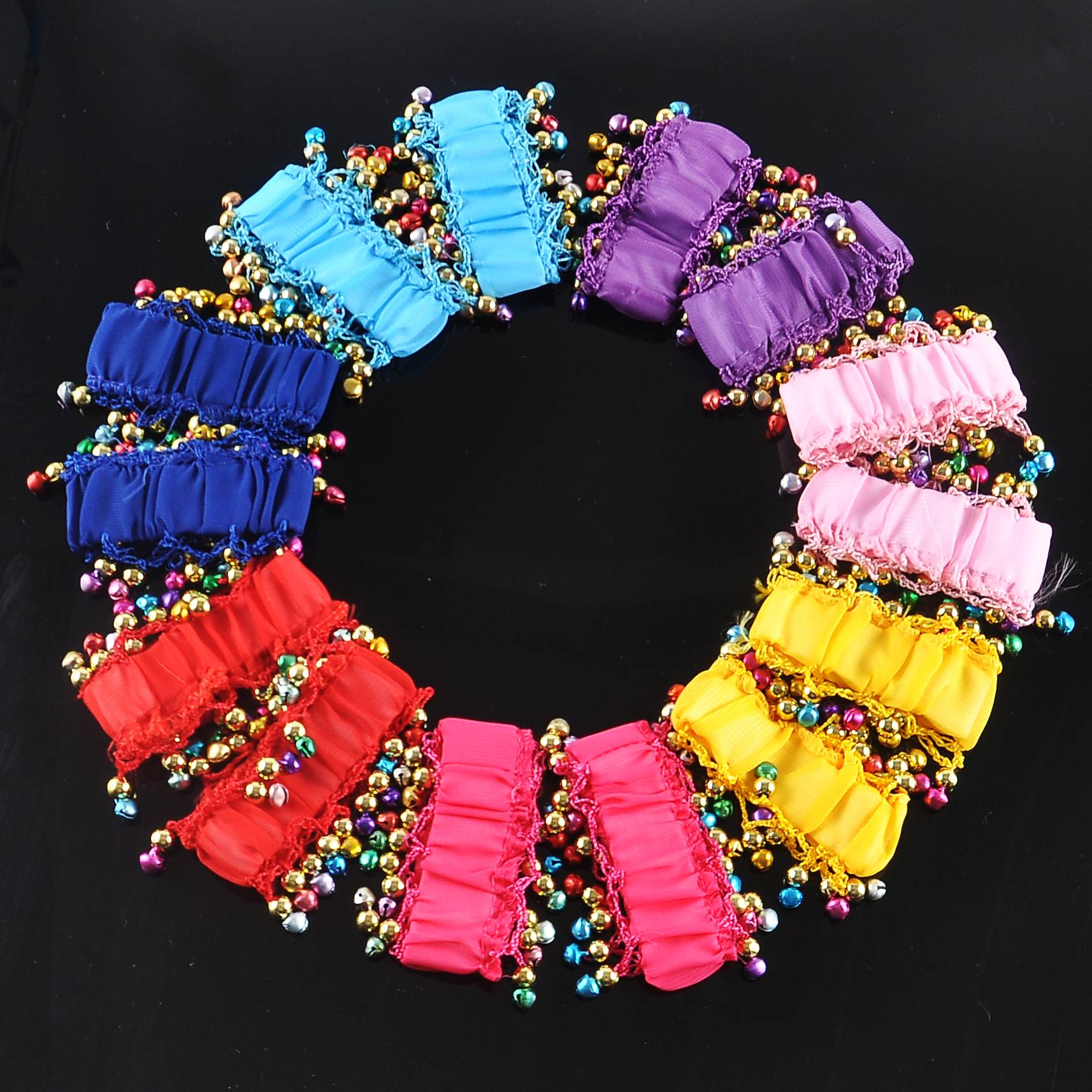 Belly Dance Bracelet India Dance Performance Clothing Platform Performance Sergeant Chiffon Bell Bell Hand Ring Jewelry Woman