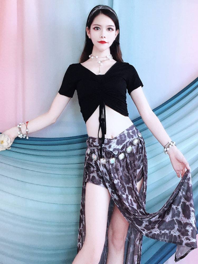Belly dance exercise uniforms under double split skirt 2024 new exercise service group uniform Oriental dance skirt