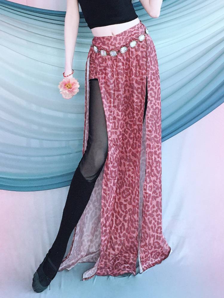 Belly dance exercise uniforms under double split skirt 2024 new exercise service group uniform Oriental dance skirt