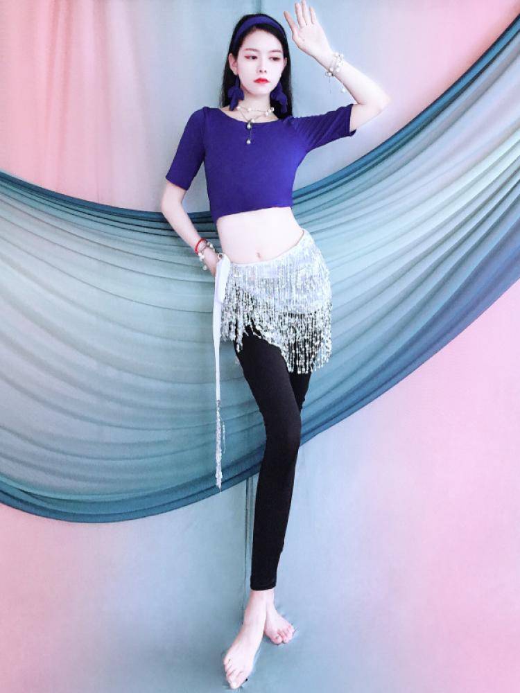 Belly Dance Clothing Practice Services 2024 Summer New Top Delle Slicit Hip Scarf Pants Junior Practice Clothing Set
