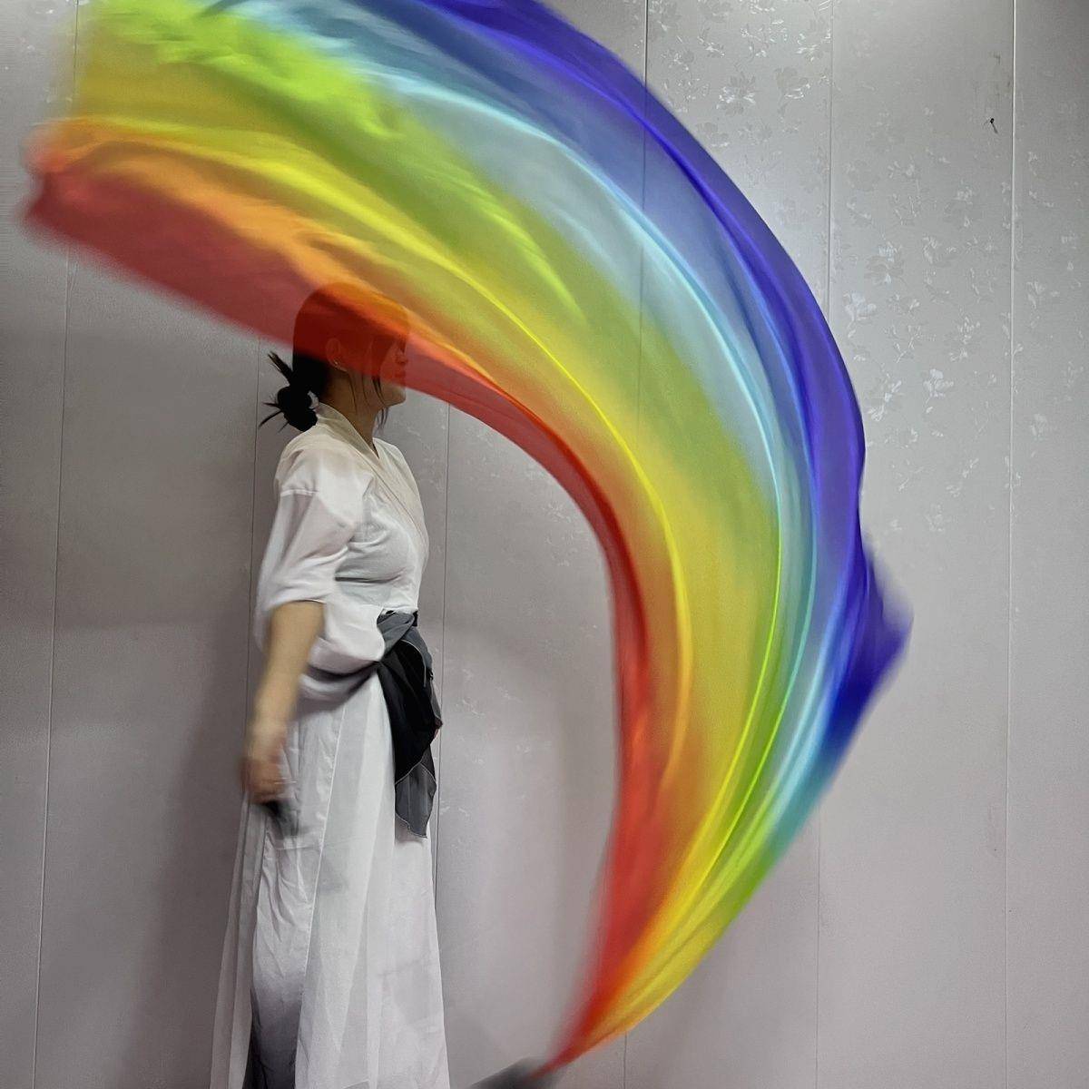 Fairy Meteor Hammer Hammer Opening Ceremony Dance Ribbon Belly Dance Turbine Scarf True Gradient Color Games Ribbon