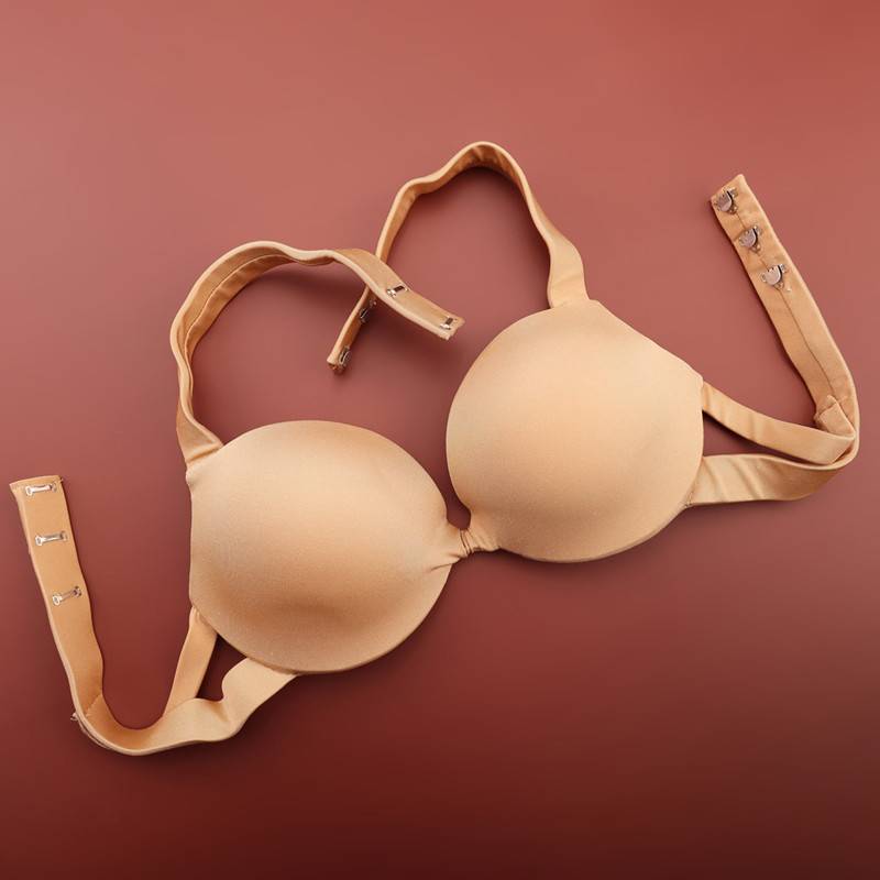Belly dance manually imported Egyptian cup skin color with steel ring DIY nude performance bras deep cup meat color corset