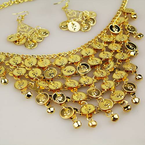 Van Sasa Mei Yiyi Metal Jewelry Indian Dance Ear Circle Necklace 2 sets of belly dance accessories veil headdress