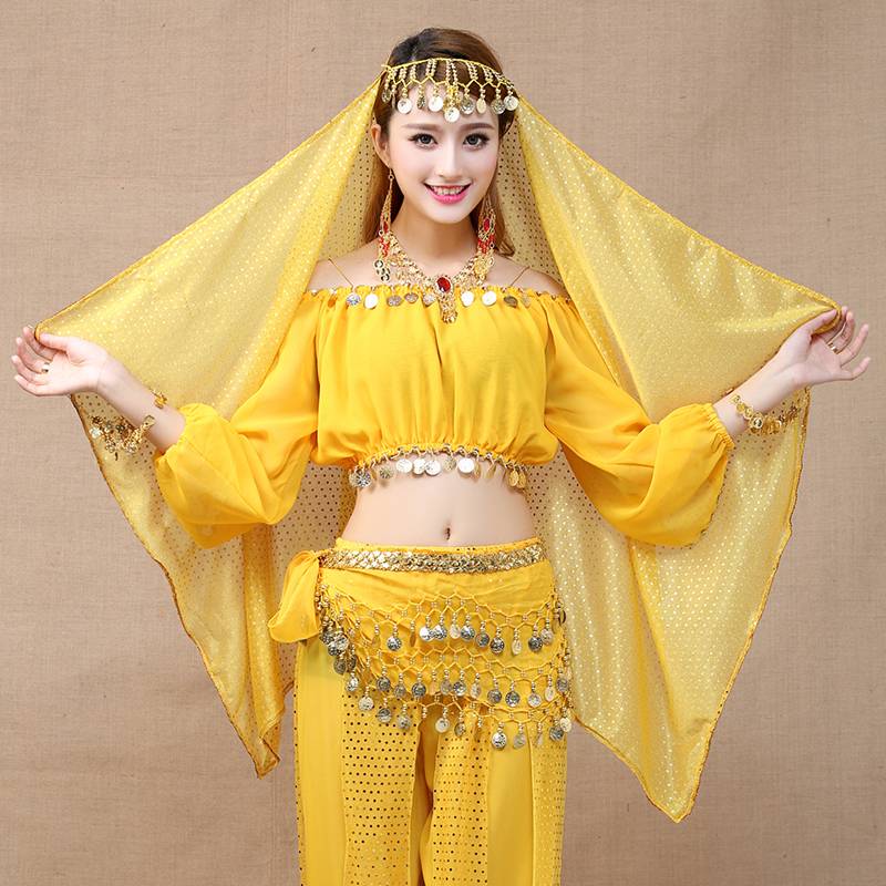 Van Sasa Mei Yiyi Metal Jewelry Indian Dance Ear Circle Necklace 2 sets of belly dance accessories veil headdress