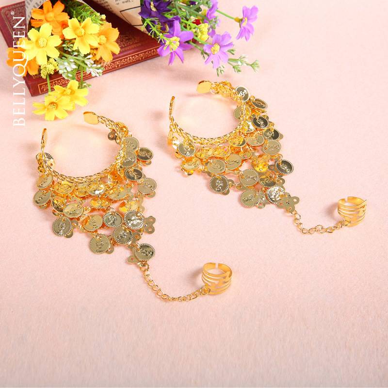 Belly dance jewelry jewelry Indian dance performance accessories hand ornaments bracelet all -in -one bracelet necklace ears