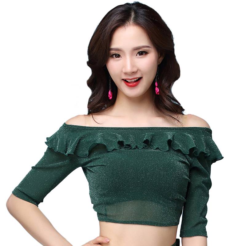 Belly danced clothing silver silk net top drawing strap long skirt sexy performance service fairy beginner training uniform
