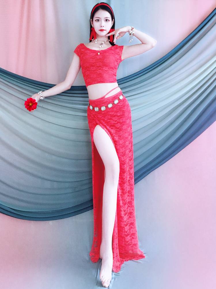 Belly dance clothing clothes in early summer scholar Oriental Dance exercise exercise apron set children's performance clothes