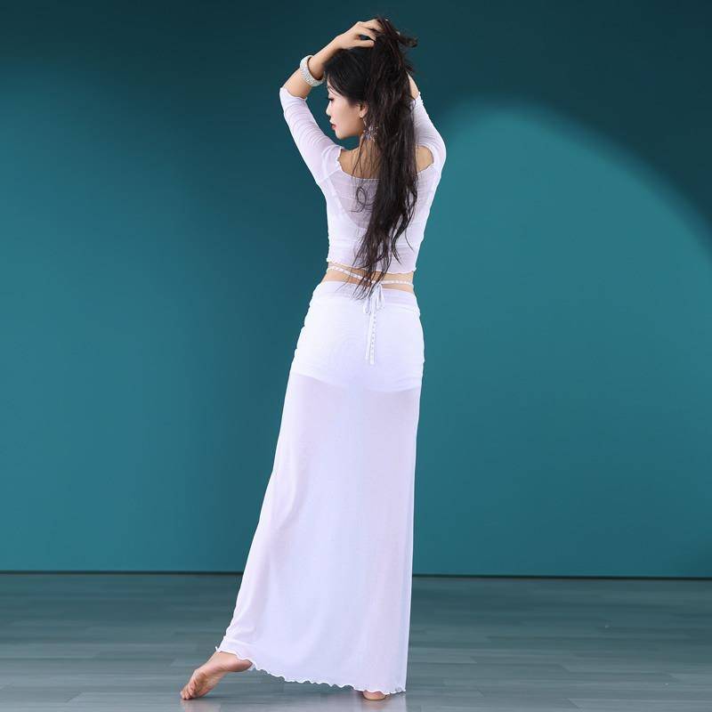 Belly Dance Practice Female New Year Oriental Dance Costume Autumn Scholars Sexy Long Skirt Set