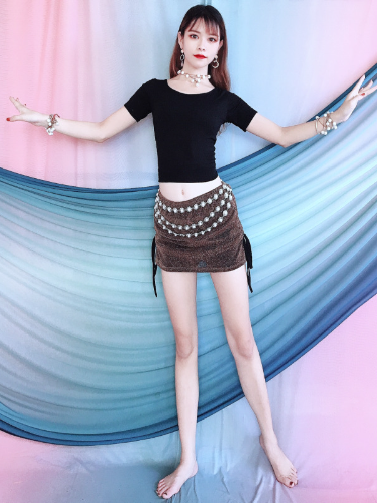 Baiya Qianhui belly dance summer new practice uniform is thin Modal set pretend to be oriental dance first school service practice