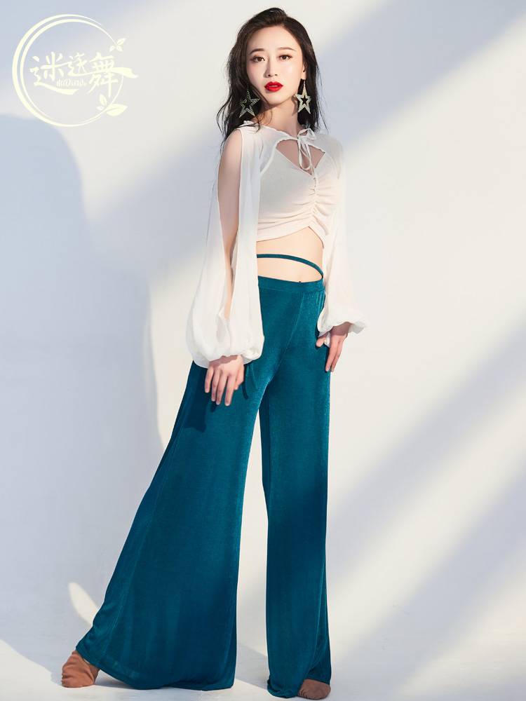 Belly dance practice suit set spring and summer new trousers practice female Oriental dance first scholar dance clothing performance clothing