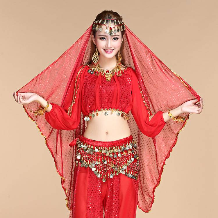 Belly dance accessories gauze scarf tossing scarf Indian dance dance veil performance silk scarf sequin