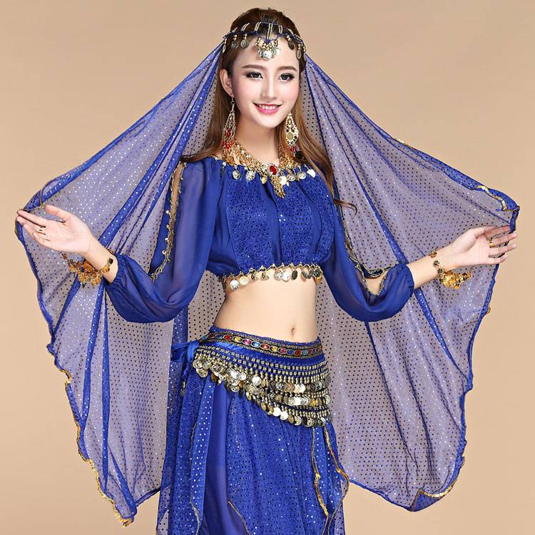 Belly dance accessories gauze scarf tossing scarf Indian dance dance veil performance silk scarf sequin