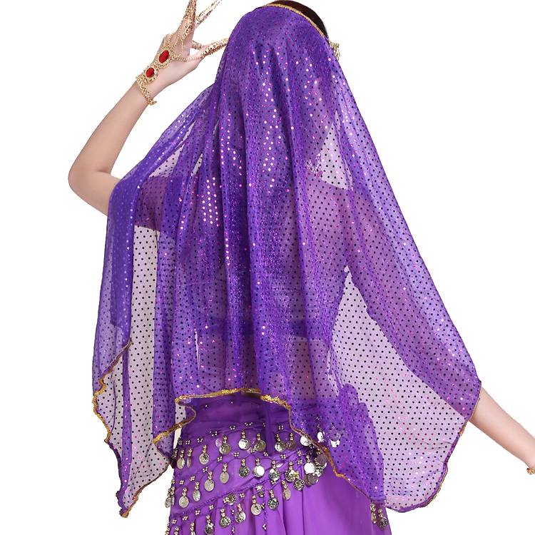 Belly dance accessories gauze scarf tossing scarf Indian dance dance veil performance silk scarf sequin