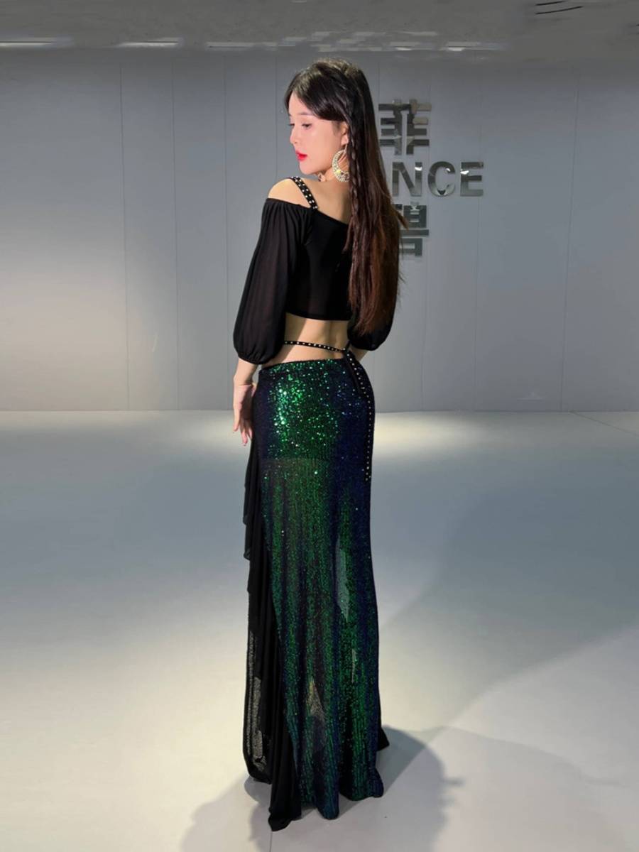 Dancer original design belly dance clothing Mermaid Mermaid Autumn and Winter Garma Practice Class Clothing 5039