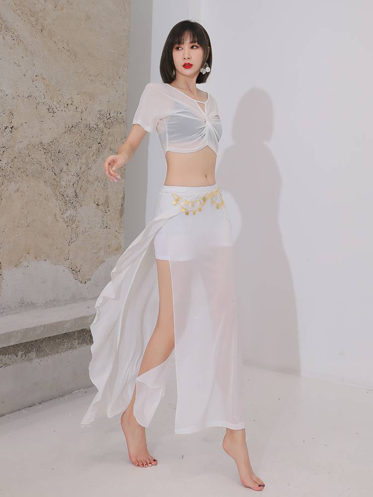 Belly dance exercises 2022 new summer waist chain special skirt clothing beginner Oriental dance suit suit