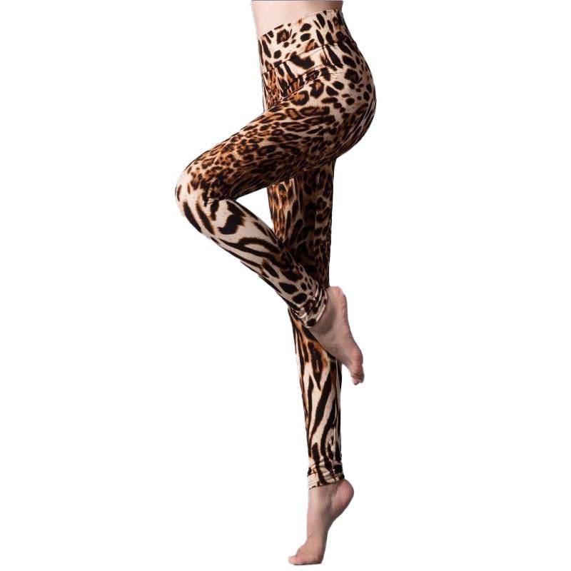 Belly dance pants sexy showing thin leopard leopard leggings dance dance dance pants long nine -point pants female oriental dance