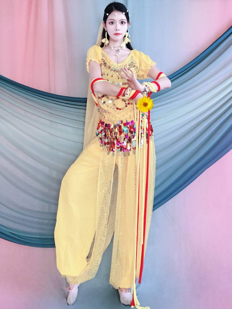 Indian Dance Performance Clothing Set Ethnic Dance Performance Women's New Yangge Dance Xinjiang Dance Belly Dance Clothing