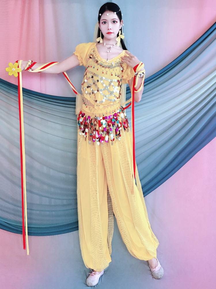 Indian Dance Performance Clothing Set Ethnic Dance Performance Women's New Yangge Dance Xinjiang Dance Belly Dance Clothing