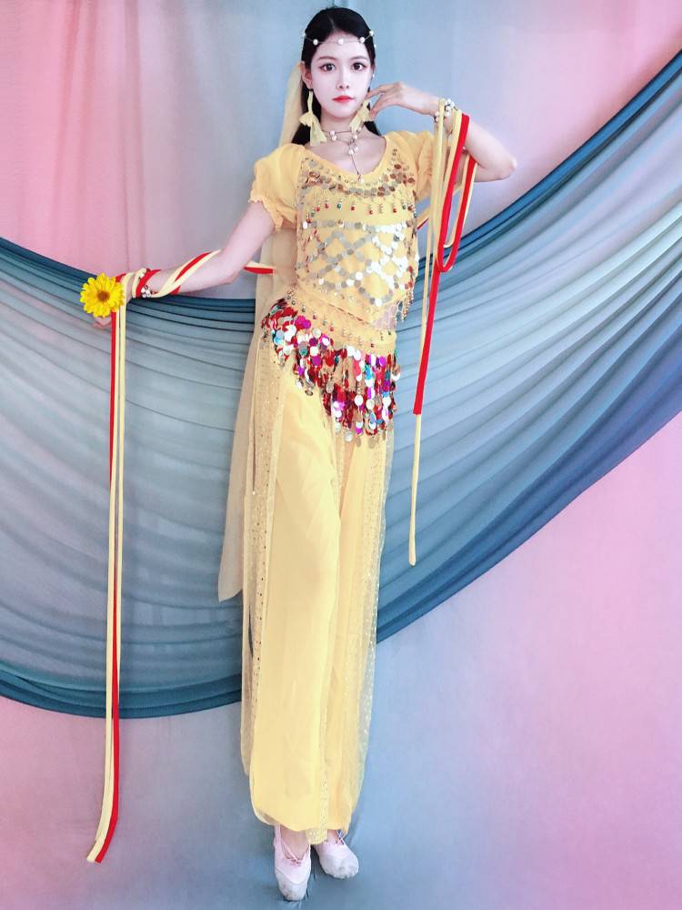 Indian Dance Performance Clothing Set Ethnic Dance Performance Women's New Yangge Dance Xinjiang Dance Belly Dance Clothing