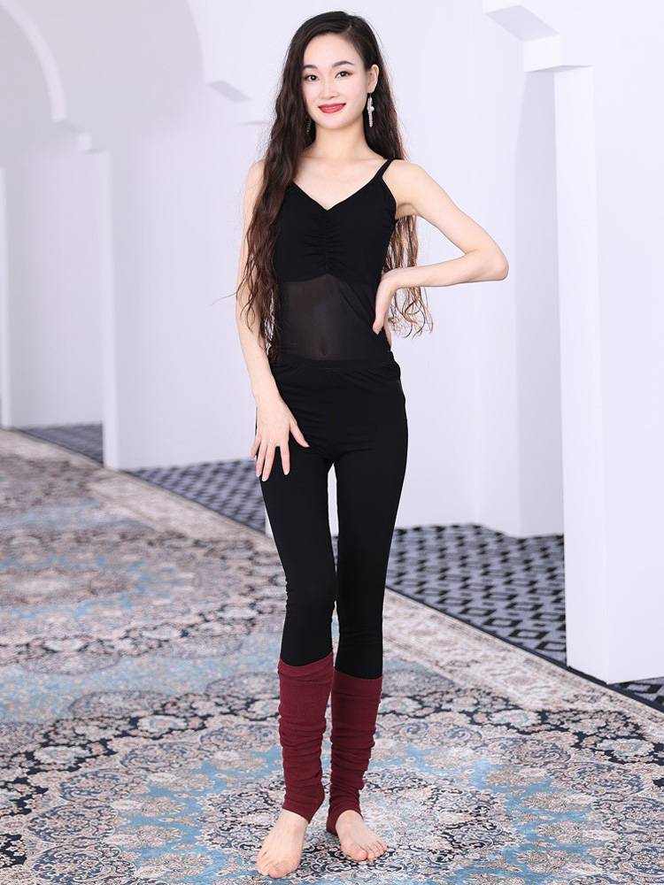 Belly dance practice service long -sleeved autumn and winter female 2024 new beginner Oriental dance covered belly practice service temperament is thin