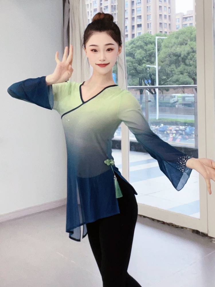Classical dance body rhyme yae dance dance practice clothes Chinese dance art test clothing top national ballet performance clothing