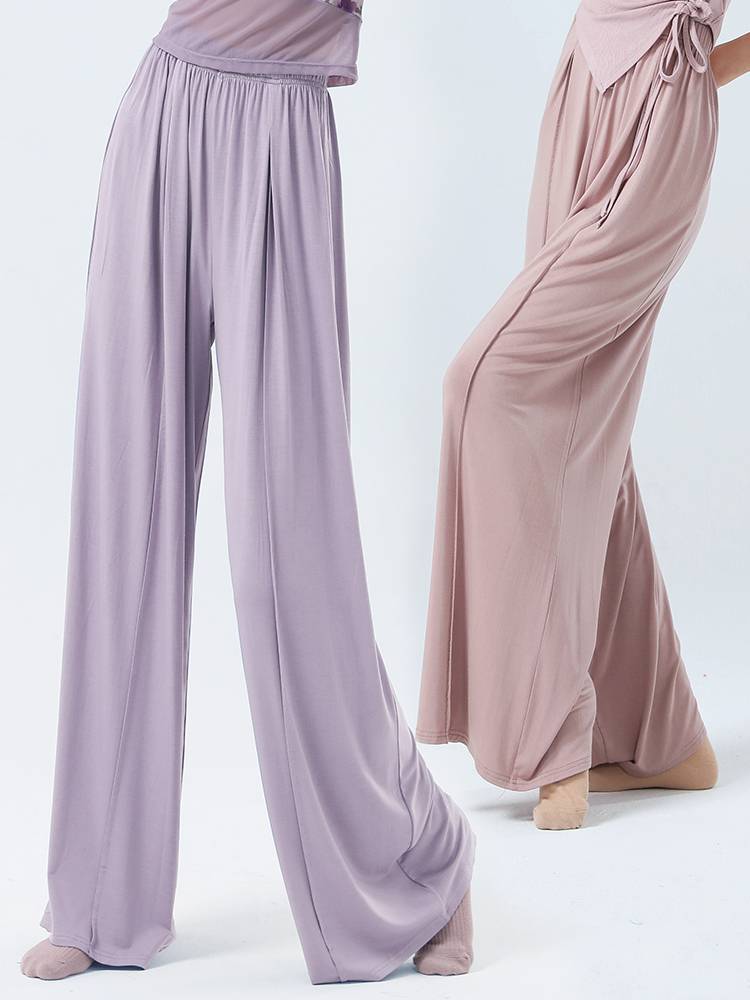 Ai Dance Ge Classical Dance Chinese Dance straight -leg wide -leg pants are thin adult modern dance exercise pants nine -point pants female black