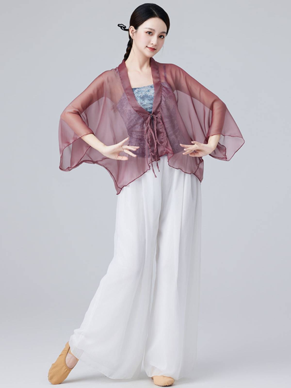 Ancient dance gauze, fairy fluttering Chinese retro cardigan gauze, feminine, wild, light dance top