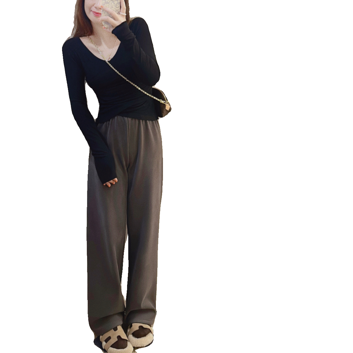 Modern dance service female autumn and winter repair shows thin body practice service long sleeve top Chinese classical dance base training suit