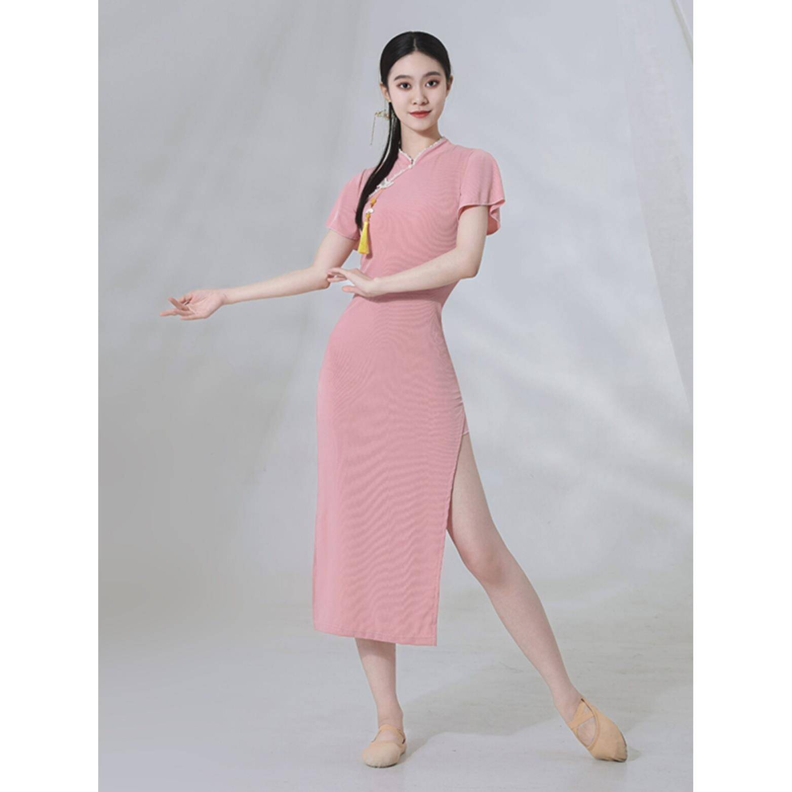 Classical Dance Clothing Cheongsam Dance Dance Chinese Dance Elastic Person Rhyme National Practice Service Performing Costume Women