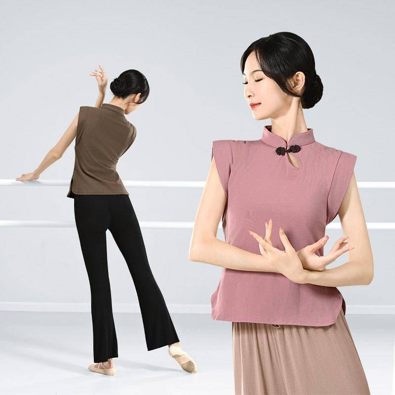 Classical dance body rhyme 2023 cheongsam short -sleeved top Chinese dance exercises modern dance service adult female dance service